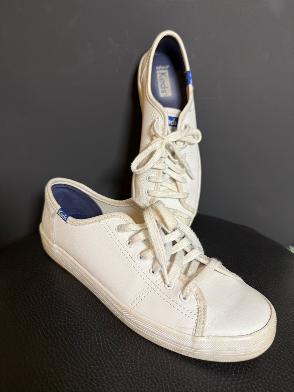 Keds Champion White Leather Lace Up Sneakers Women’s Size 7.5 Comfort Shoes